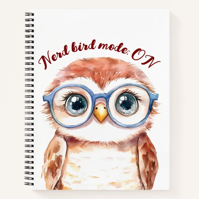 Geek Nerd Bird Notizbuch (Vorderseite)