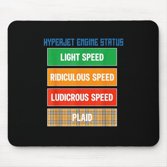 Geek Nerdig Hyperjet-Motorstatus-Design Mousepad (Vorne)