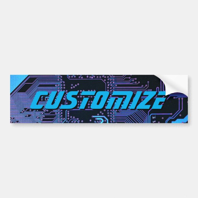 Geek Out Custom PCB Blue Electronic Circuit Board Autoaufkleber (Vorne)