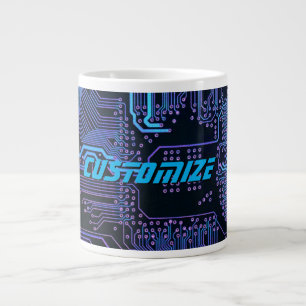 Geek Out Custom PCB Blue Electronic Circuit Board Jumbo-Tasse