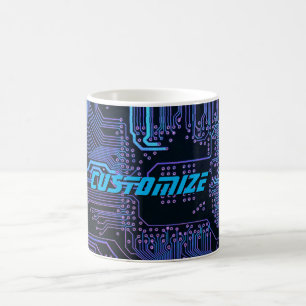 Geek Out Custom PCB Blue Electronic Circuit Board Kaffeetasse