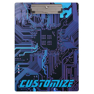Geek Out Custom PCB Blue Electronic Circuit Board Klemmbrett