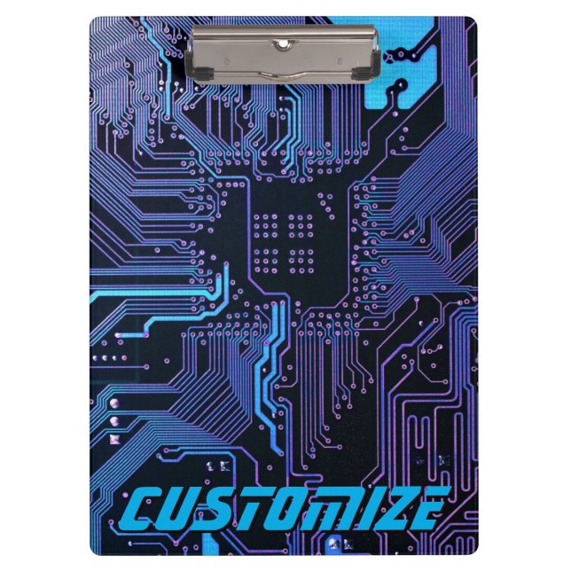 Geek Out Custom PCB Blue Electronic Circuit Board Klemmbrett (Vorderseite)
