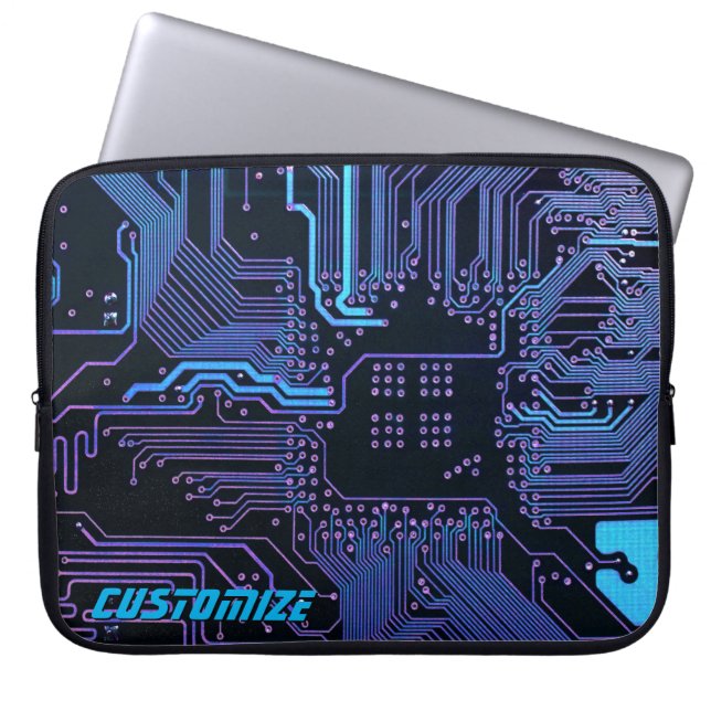 Geek Out Custom PCB Blue Electronic Circuit Board Laptopschutzhülle (Vorderseite)