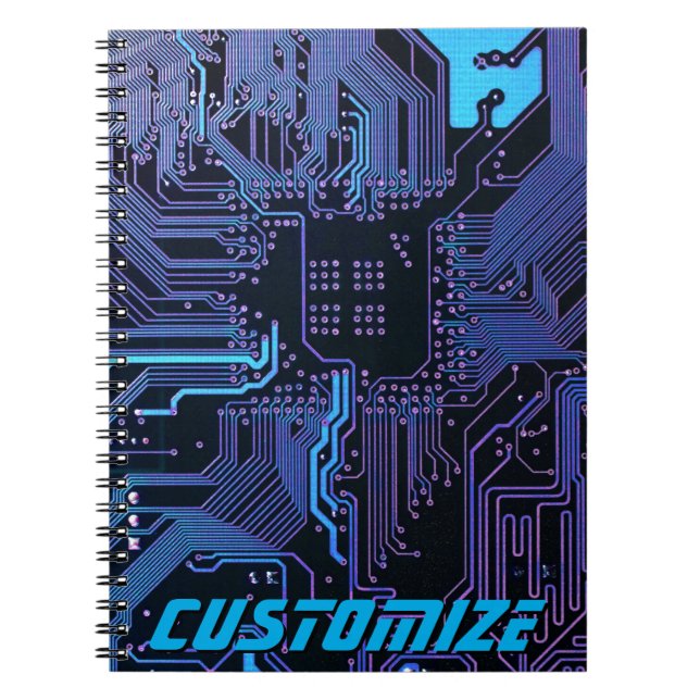 Geek Out Custom PCB Blue Electronic Circuit Board Notizblock (Vorderseite)
