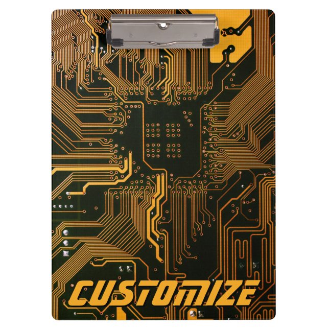 Geek Out Custom PCB Orange Circuit Board Klemmbrett (Vorderseite)