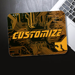 Geek Out Custom PCB Orange Circuit Board Magnet