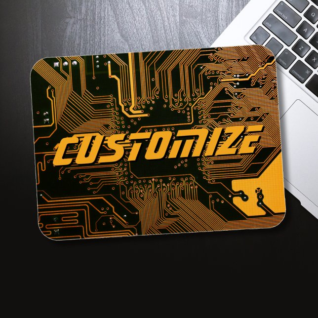 Geek Out Custom PCB Orange Circuit Board Magnet (Von Creator hochgeladen)