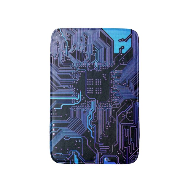 Geek Out Nerd PCB Blue Electronic Circuit Board Badematte (Vorderseite Vertikal)