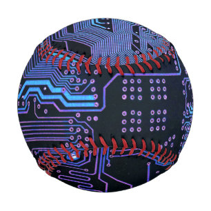 Geek Out Nerd PCB Blue Electronic Circuit Board Baseball