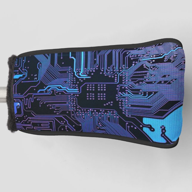 Geek Out Nerd PCB Blue Electronic Circuit Board Golf Headcover (Vorderseite)
