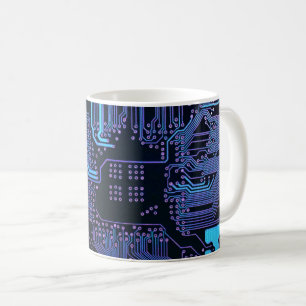 Geek Out Nerd PCB Blue Electronic Circuit Board Kaffeetasse