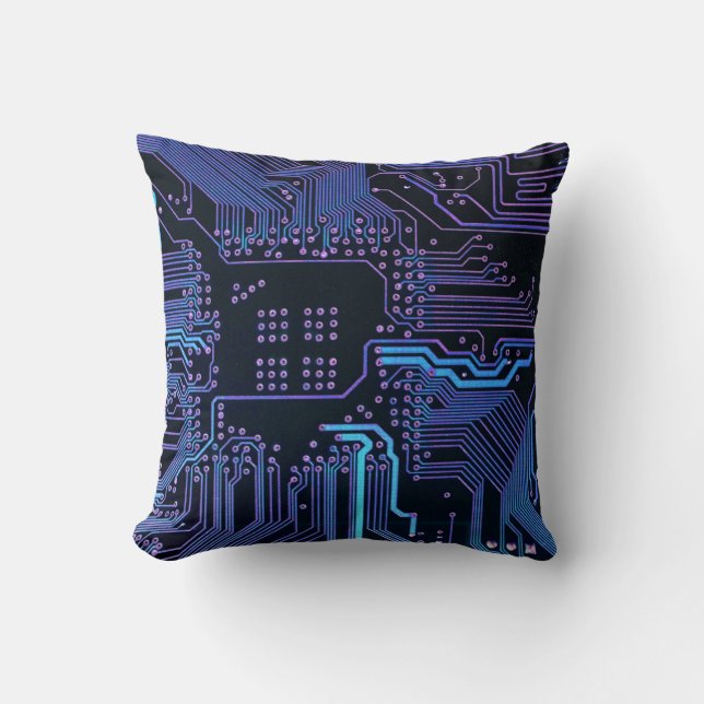 Geek Out Nerd PCB Blue Electronic Circuit Board Kissen (Vorderseite)