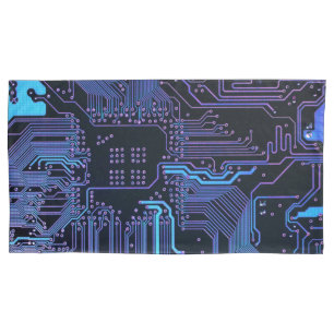Geek Out Nerd PCB Blue Electronic Circuit Board Kissenbezug