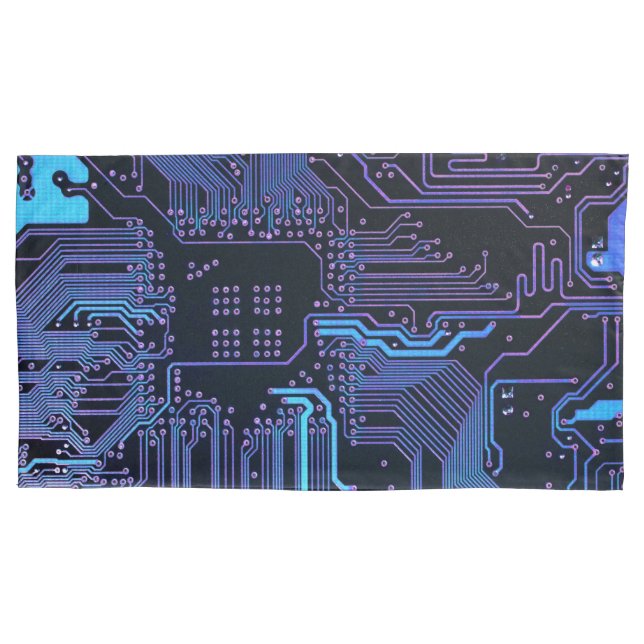 Geek Out Nerd PCB Blue Electronic Circuit Board Kissenbezug (Vorderseite-Links)