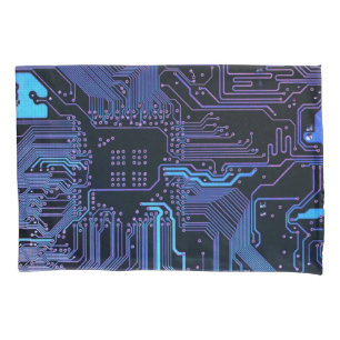 Geek Out Nerd PCB Blue Electronic Circuit Board Kissenbezug