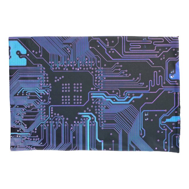 Geek Out Nerd PCB Blue Electronic Circuit Board Kissenbezug (Vorderseite)