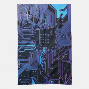 Geek Out Nerd PCB Blue Electronic Circuit Board Küchentuch