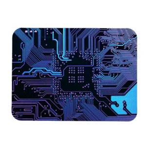 Geek Out Nerd PCB Blue Electronic Circuit Board Magnet