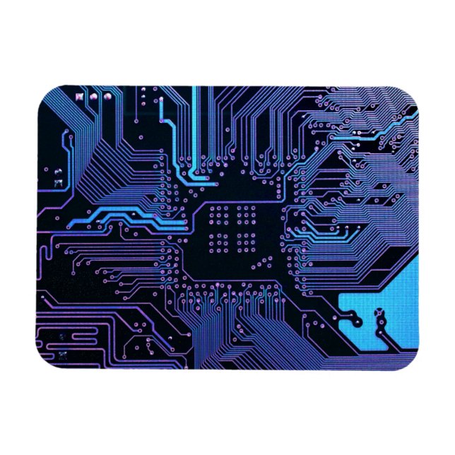 Geek Out Nerd PCB Blue Electronic Circuit Board Magnet (Horizontal)