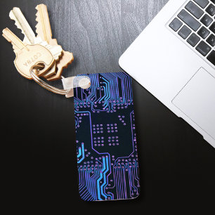 Geek Out Nerd PCB Blue Electronic Circuit Board Schlüsselanhänger