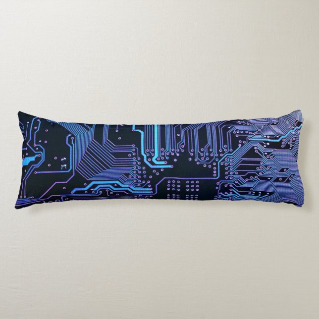 Geek Out Nerd PCB Blue Electronic Circuit Board Seitenschläferkissen (Vorderseite)