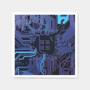 Geek Out Nerd PCB Blue Electronic Circuit Board Serviette