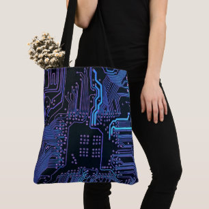 Geek Out Nerd PCB Blue Electronic Circuit Board Tasche