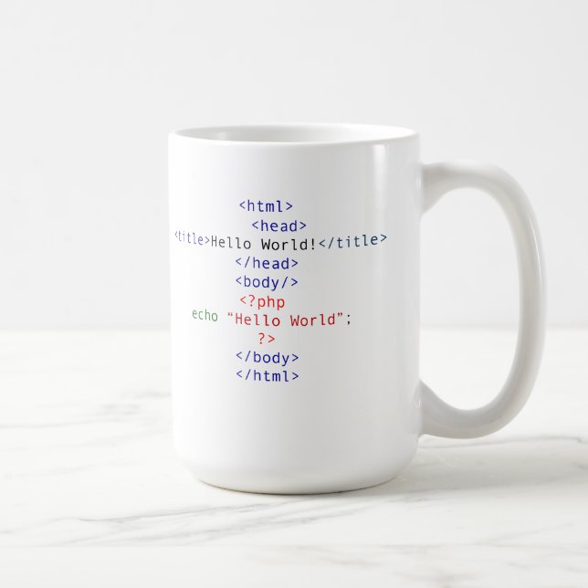 Geek php Greeting Kaffeetasse (Rechts)