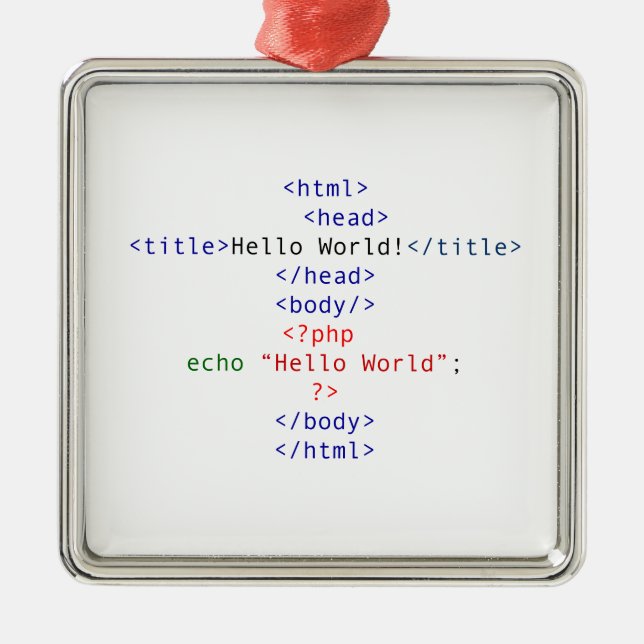 Geek php Greeting Ornament Aus Metall (Vorne)