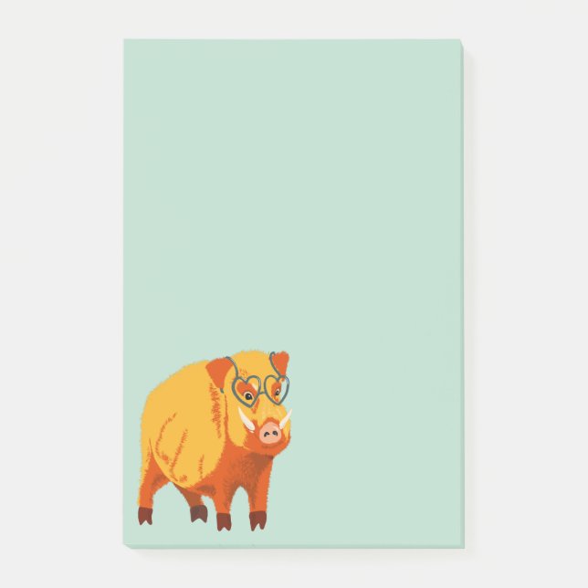 Geek Pig Funny Nerdy Post-it Klebezettel (Vorderseite)