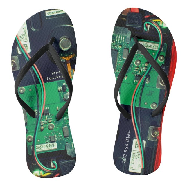 Geek robotic gedruckte Schalttafel elektronisch Co Flip Flops (Fußbett)