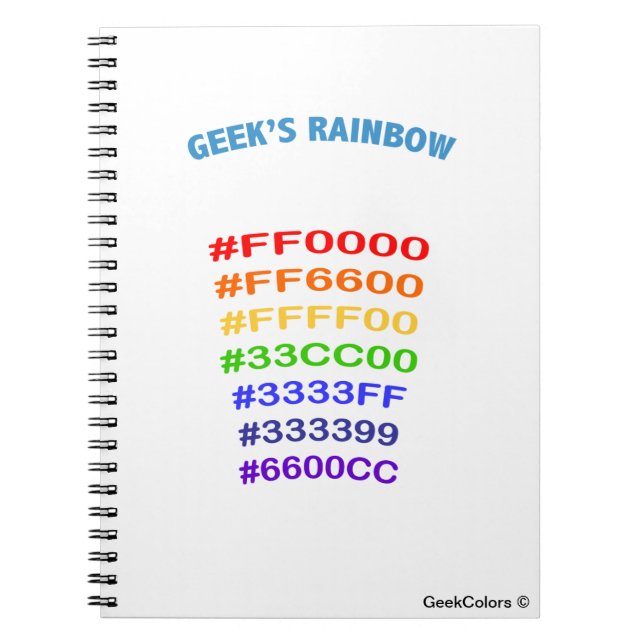 Geek' s Rainbow Notizblock (Vorderseite)