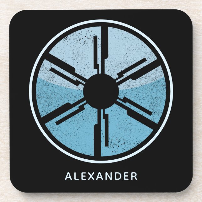 Geek Sci Fi erschüttert kosmisches Space Blue Ombr Getränkeuntersetzer (Vorderseite)