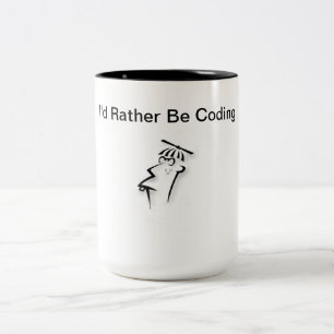 Geek-Tasse - ich würde lieber kochen Zweifarbige Tasse