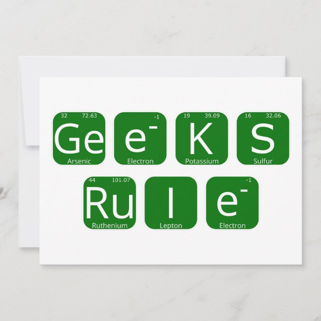 Geeks Rule Periodic Table Slogan Einladung (Vorderseite)