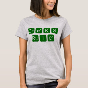 Geeks Rule Periodic Table Slogan T-Shirt