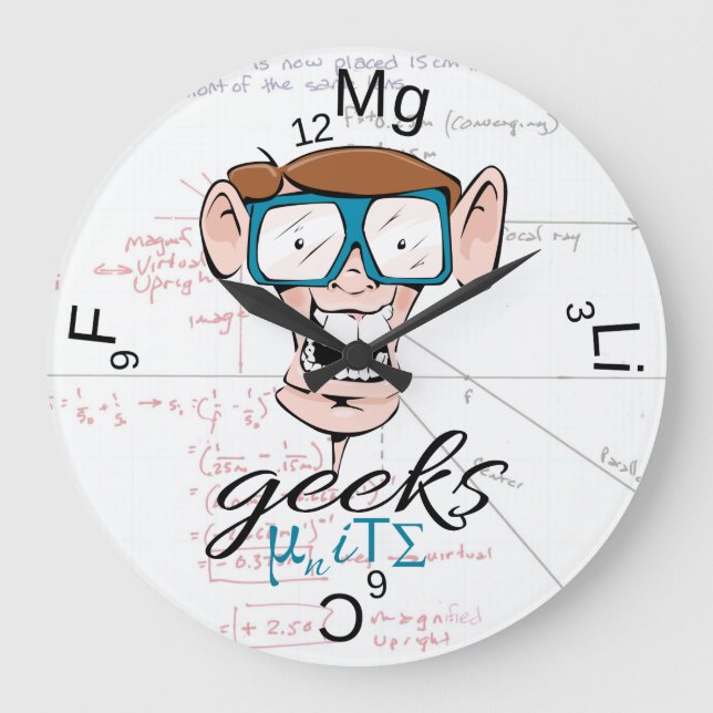 Geeks Unite Große Wanduhr (Vorderseite)