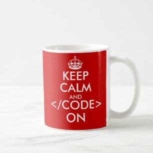 Geeky behalten Sie Ruhe und Code auf Tasse für