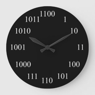 Geeky Binary Number System Große Wanduhr