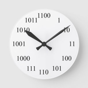 Geeky Binary Number System Runde Wanduhr