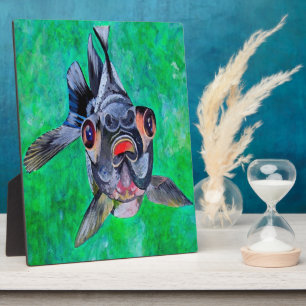 Geeky Blackmoor Goldfish mit teleskopischen Augen Fotoplatte