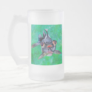 Geeky Blackmoor Goldfish mit teleskopischen Augen Mattglas Bierglas