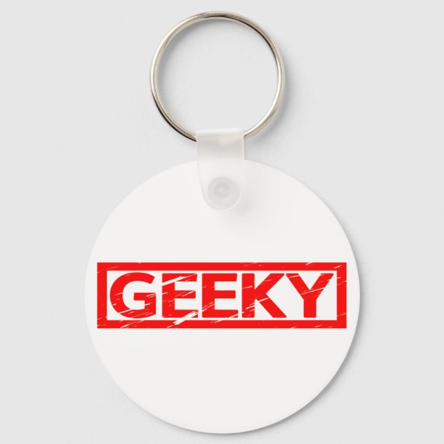 Geeky Briefmarke Schlüsselanhänger (Vorderseite)