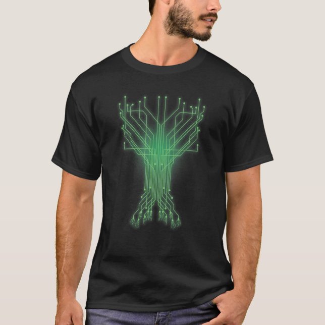 Geeky Circuit Tree for Technology and Engineers T-Shirt (Vorderseite)