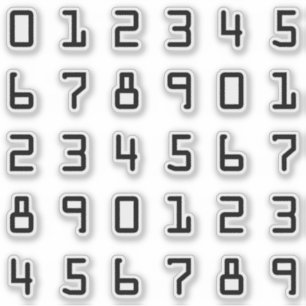 Geeky Computer Style Digits / Zahlen / Zahlen Aufkleber