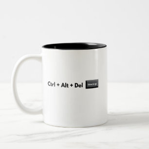 Geeky Control Alt Del Meetings Zweifarbige Tasse