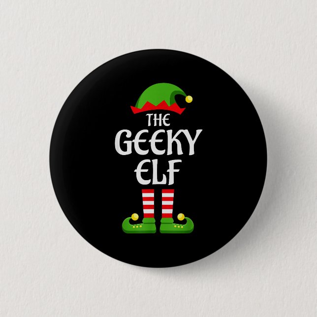 Geeky Elf Family Matching Group Christmas Geek  Button (Vorderseite)