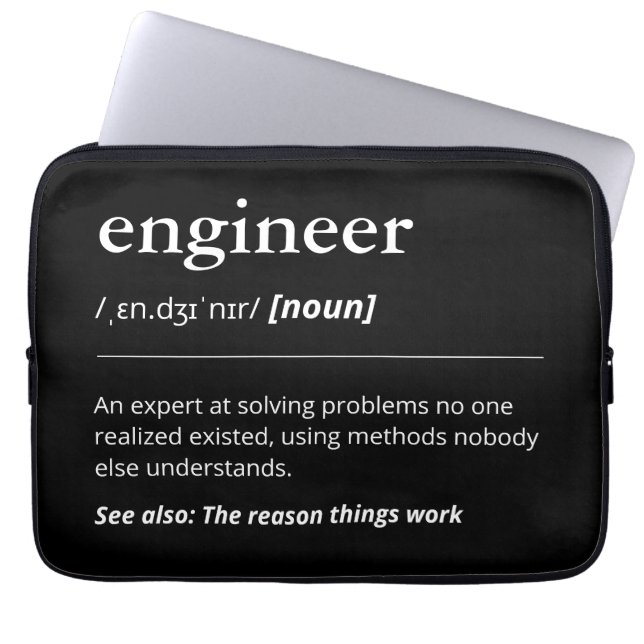 Geeky Engineering Gift Engineer Definition Modern Laptopschutzhülle (Vorderseite)