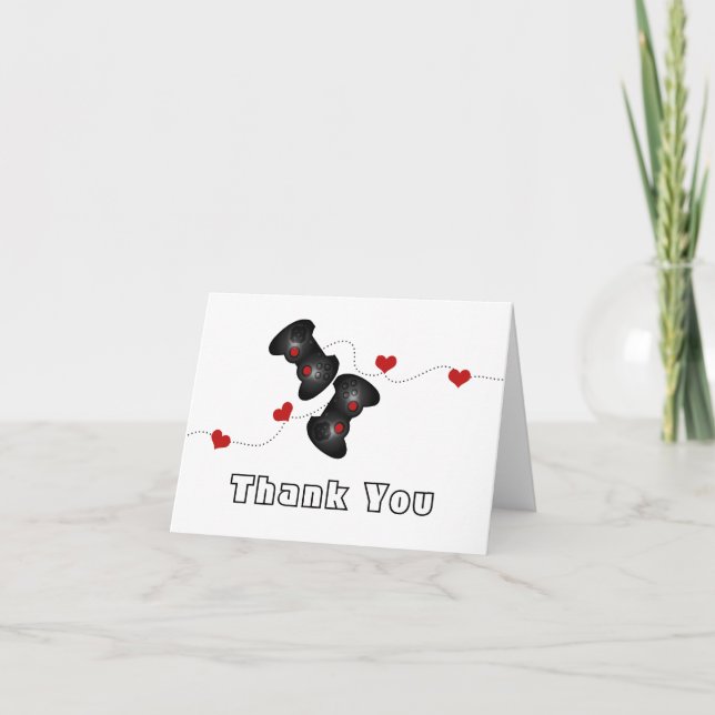 Geeky Gamer Carte de remerciements (Dark) (Devant)